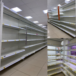 Стеллаж пристенный Микрон с 5 полками бу Стеллаж пристенный Микрон с 5 полками бу
